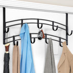 LYNK Professional® Home™ Over the Door Hooks - 9 Hook – Over the Door Coat Rack - Over the Door Hanger - Hanging Towels or Clothes - Bathroom, Bedroom, Laundry Room - Lifetime Ltd. Warranty, Black