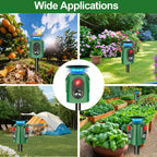 Ultrasonic Animal Repeller Outdoor - Cat Repellent Outdoor & Deer Deterrent with PIR Sensor, Solar Powered for 360° Protection Against Cats, Deer, Squirrels, Raccoons, Rabbits in Garden, Yard, Farm