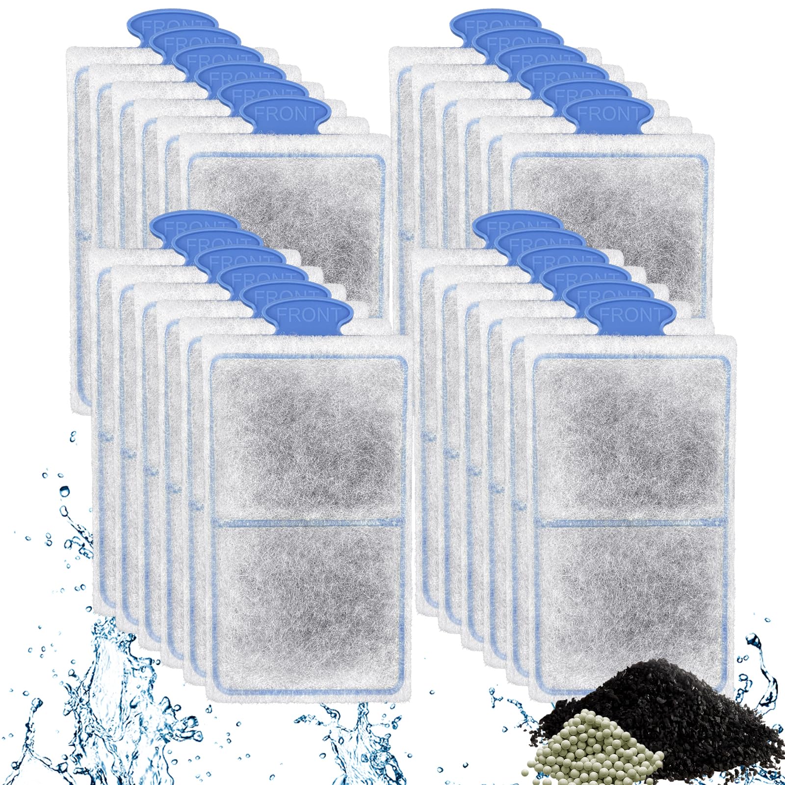 driamor 24 Pack PF-S Fish Tank Filter Cartridges, Top Fin Silenstream PF-S Small Filters Cartridge Thickened Cotton with Zeolite Replacement Aquarium Filter Cartridge for TOP FIN PF10 Power Filters