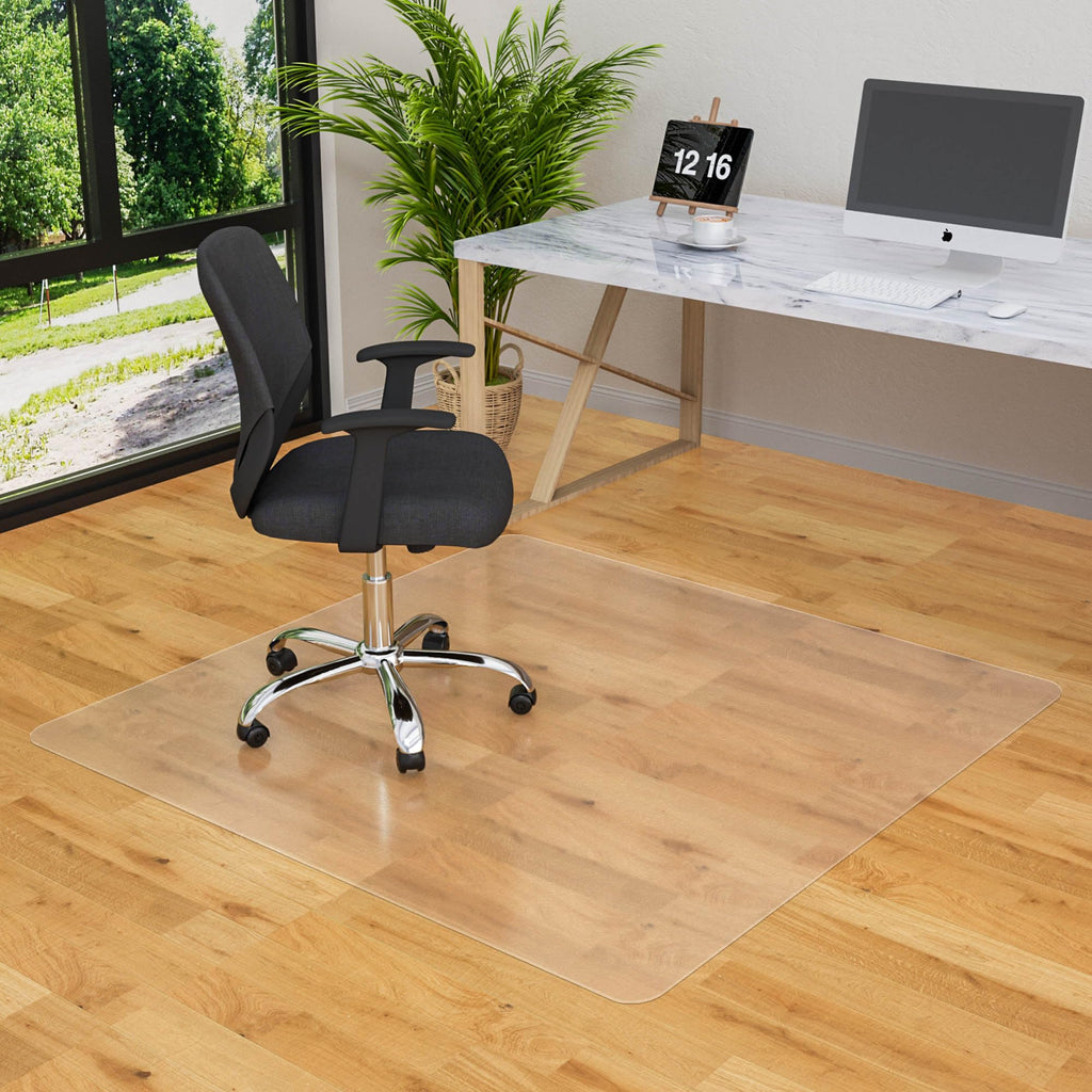 HOMEK Office Chair Mat for Hardwood Floor- 48" x 48" Clear Desk Computer Chair Mat for Hard Wood/Tile Floors, Easy Glide Plastic Mat for Under Office Chairs on Hardwood for Work & Home
