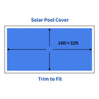 BigXwell Solar Pool Cover, Blue 16-mil 16 x 32 Foot Rectangle for In-Ground Pools, 1600 Series Heavy-Duty Insulating Pool Heater Covers.
