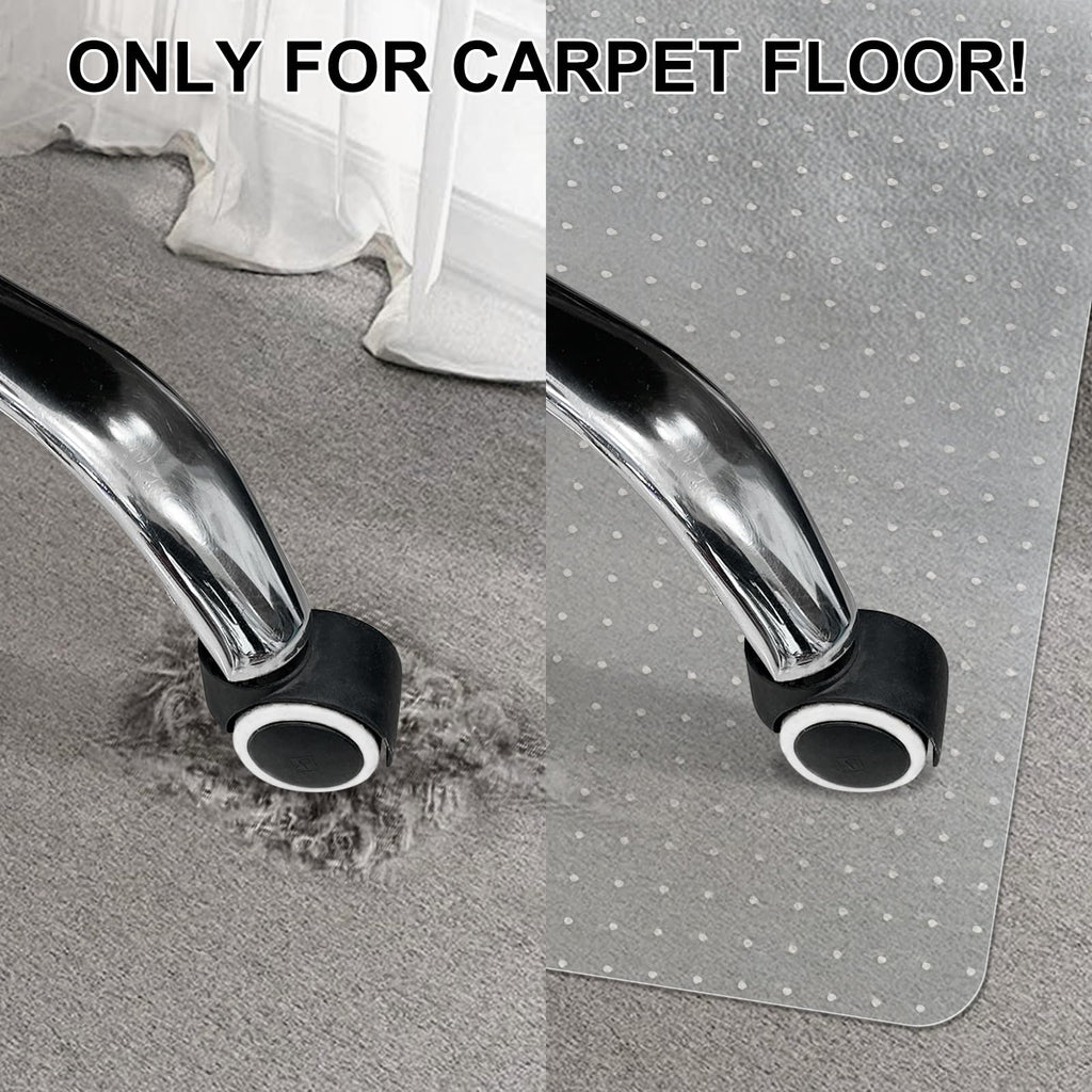 SHAREWIN Office Chair Mat for Carpet Floors, 47" x 59" Clear Desk Chair Mats for Low Pile Carpeted Protector, Sturdy PVC Computer Chair Mats Anti-Slip and Easy to Clean for Home & Office