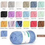 Katech Pure Cotton Yarn for Crocheting & Knitting–Soft Sport Weight CYC #2, 6 Skeins (50g Each, 300g Total), Ideal Crochet Yarn for Dishcloths, Baby Clothes, Socks, Lightweight Scarves（Light Blue）