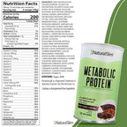NaturalSlim Metabolic Whey Protein Powder Chocolate – Low Carb, Meal Replacement Shake w/Vitamins, Minerals & Amino Acid L-Glutamine | Great Taste and Very Filling Protein Shake, 10 Servings, 17.6oz