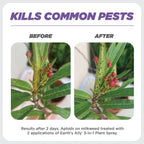 Earth's Ally 3-in-1 Plant Spray Concentrate | Insecticide, Fungicide & Spider Mite Control, Use on Indoor and Outdoor Plants, Gardens & Trees - Insect & Pest Repellent, 8oz, Super Concentrate