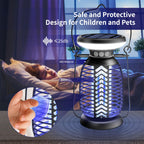 Solar Bug Zapper Outdoor,Mosquito Zapper with LED Light | 4000mAh | IP66 Waterproof | 2200V High Voltage Grid,Fly Zapper,Electric Fly Traps,Mosquito Killer Bug Zapper for Home, Patio, Lawn & Garden