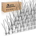 OFFO Bird Spikes Pre-Assembled for Pigeons Birds, Cover 10 Feet Durable Bird Spikes with Stainless Steel for Fence Roof Mailbox Window