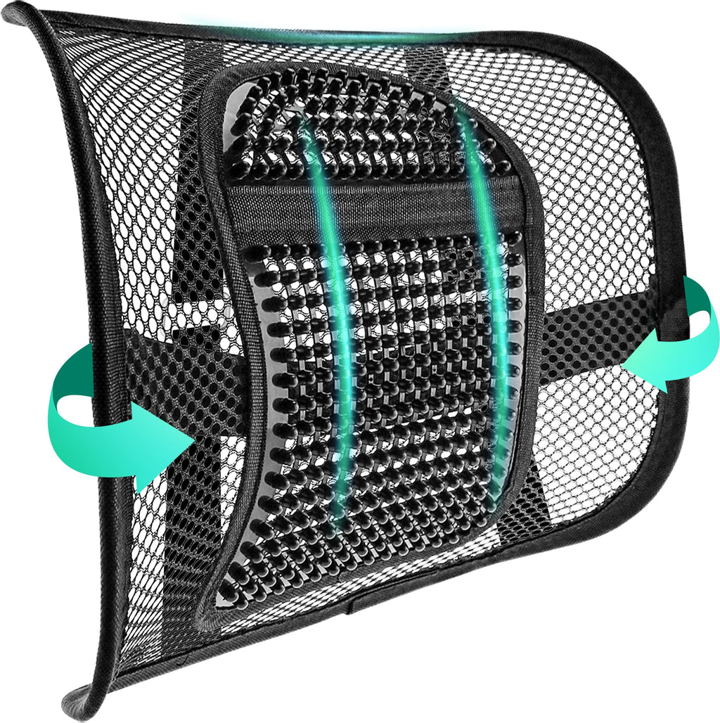 Samyoung Mesh Back Lumbar Support, Back Support Seat Cushion with Breathable Mesh for Office Chairs Car 12” x 16”