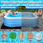 VICAMB 11 x 7.5ft Rectangular Pool Liner Pad for Above Ground Swimming Pools,220g/㎡ Heavy Duty Pool Ground Mat Under Pool Pad,Pools Bottom Liner Protector to Prevent Puncture and Extend Liner Life
