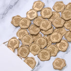 UNIQOOO Wax Seal Stickers - Eucalyptus Wedding Invitation Envelope Seal Stickers, 100 Pcs Self- Adhesive Prosecco Metallic Lignt Gold Stickers, Perfect for Invitation, Christmas, Gift Wrapping