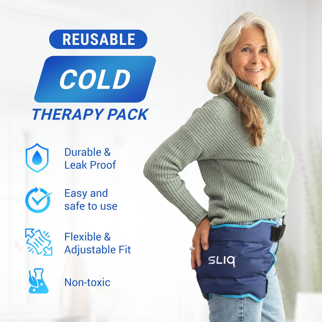 Sliq Hip Kit for Seniors Total Hip Replacement Prime Supplies after Hip Surgery, Hip Replacement Recovery Kit, Hip Ice Pack, 32" Grabber Tool, Leg Lifter, Shoe Horn, Sock Aid Device for Seniors