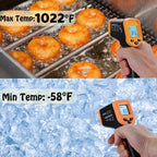 OnniOne Infrared Thermometer Gun for Cooking, Laser Thermometer Gun for Blackstone Pizza Oven, -58℉~1022℉ Non Contact Temperature Gun with Carrying Storage Case, LCD Backlit (NOT for Human)