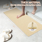 Joyhalo Shower Mats for Showers Anti Slip for Elderly, 47'' x 16'' Non Slip Bath Mat for Inside Shower, Bath Tub Mats for Bathroom Non Slip for Shower, PVC Loofah Bathroom Mats, Beige
