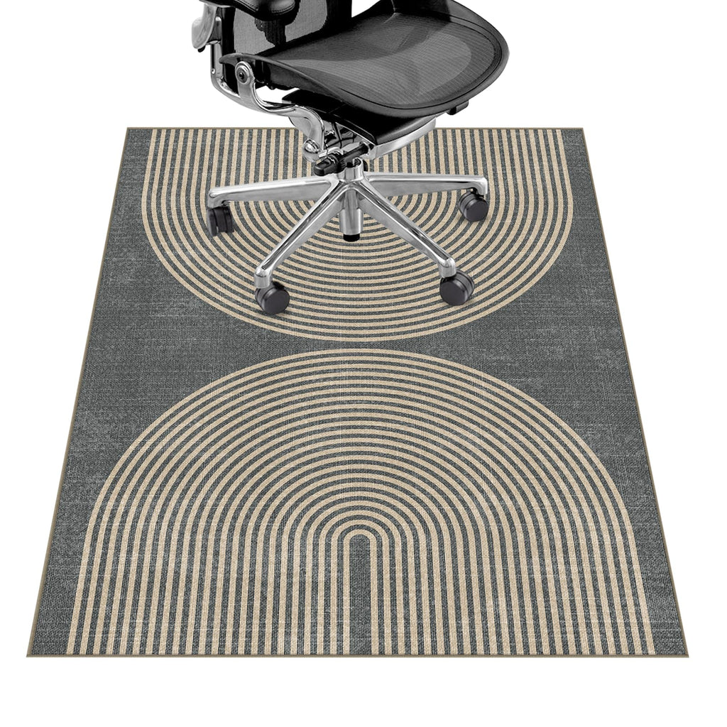Office Chair Mat for Hardwood Floor&Tile Floor,36"X 48" Heavy Duty Desk Chair Mat for Hard Floors,Under Desk Rug for Rolling Computer Chair,Anti Slip,Low Pile Carpet Floor-Geo Grey