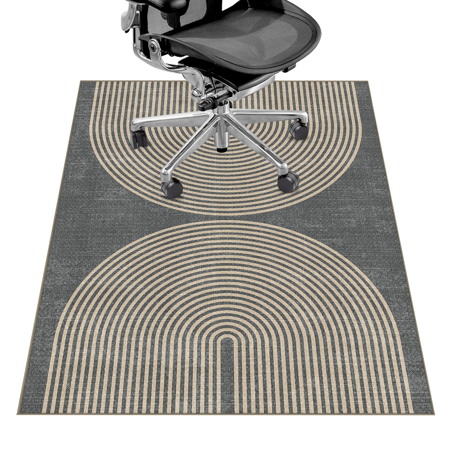 Office Chair Mat for Hardwood Floor&Tile Floor,36"X 48" Heavy Duty Desk Chair Mat for Hard Floors,Under Desk Rug for Rolling Computer Chair,Anti Slip,Low Pile Carpet Floor-Geo Grey
