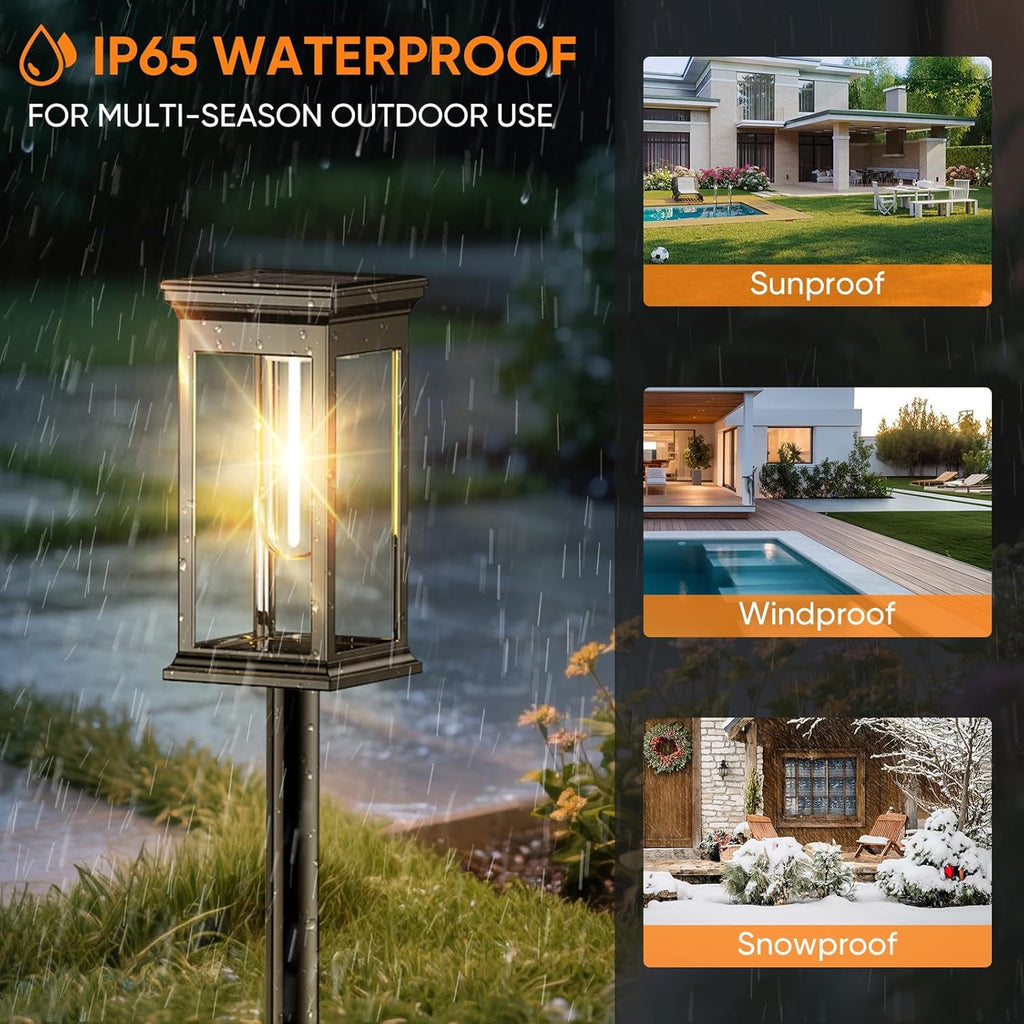 RAVICEN Solar Pathway Lights Outdoor Waterproof – 12 Pack Bright Solar Powered Garden Lights with Auto On/Off, IP65 LED Landscape Lighting for Walkway Patio Lawn Yard Decor