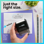ExcelMark Custom Stamp – Clear & Crisp Impressions – Personalized Self-Inking Rubber Stamp – Use for Address Stamp and More (Medium)