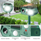 2025 Solar Animal Repellent,Upgraded Ultrasonic Cat Repellent Outdoor,Waterproof Deer Deterrent for Bird Dog Skunk,Squirrels Deterrent with Motion Detection Flash Lights for Outdoor and Yard (2 Pack)