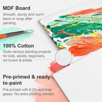 PHOENIX 24 Pack Canvases for Painting - 5x7, 8x10, 9x12, 11x14 Inch, 8 Oz Triple Primed 100% Cotton Flat Canvas Boards White Blank Canvas Panels Multi Size Bulk Pack for Acrylic & Oil Paints