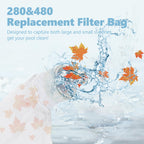Funmit Pool Spa Zippered Bags Replacement for Polaris 280, 480 Pool Cleaner All Purpose Filter Bags K13 K16 (2 Pack)