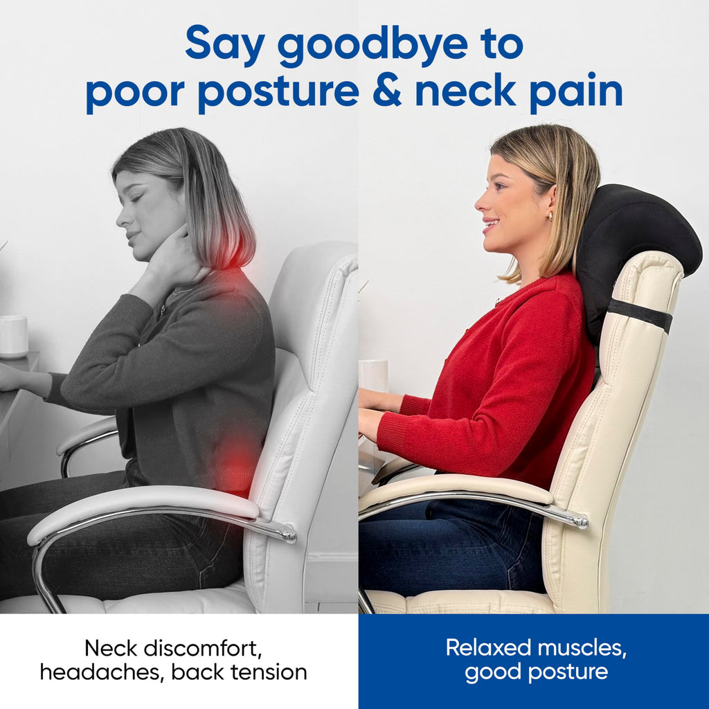 Extra Firm Office Chair Headrest Attachment, Ergonomic Head Rest for Office Chair Neck Pillow with Neck Support