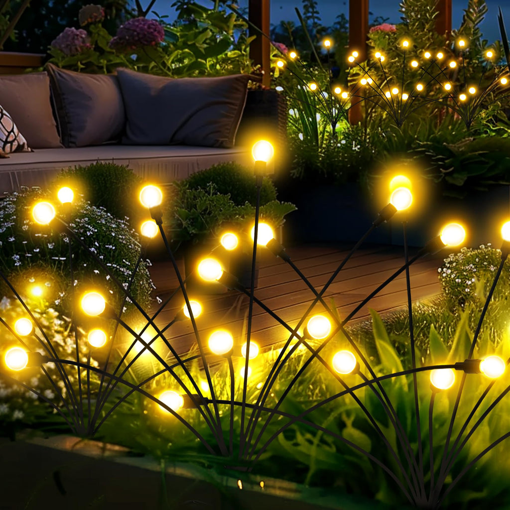 PATIOPIA Solar Garden Lights, 60 LED Firefly Garden Lights Solar Outdoor, Solar Lights for Outside Sway by Wind,Solar Lights Outdoor Waterproof for Christmas Yard Patio Pathway Decoration (6 Pack)