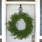 Hananona 4 Pcs Artificial Norfolk Pine Garlands, Real Touch Winter Pine Garland, Green Artificial Greenery Garland for Table, Mantle, Wall, Indoor, Outdoor Christmas Decorations (4, 6 FT)