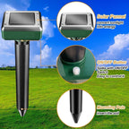outtkitywi 8 Pc Mole Repellent Solar Powered Sonic Mole Deterrent Spikes, Snake Gopher Vole Repellent for Lawn Garden & Yard Gopher Deterrent, Groundhog Repeller