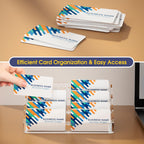 Acrylic Business Card Holder for Desk, Clear Desktop Business Card Display Stand with 8 Pockets, 4-Tier Freestanding Card Organizer for Office, Reception, Countertop