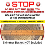 The Skimmie Cyclone (Skimmer Basket NOT Included) - Turbocharges Pool Skimmer Water Flow - Improves Pool Surface Cleaning & Debris Removal - 8" Funnel Design Works with Any Pool Water Level