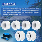 Upgrade 4 Pack Guide Wheels with 2 Pulley Gears, Part Number 3884997-R6, Replacement Compatible with Maytronics Dolphin, Nautilus CC Plus Automatic Robotic Pool Cleaner M200/M400/M500 &Dx3/Dx4/Dx6