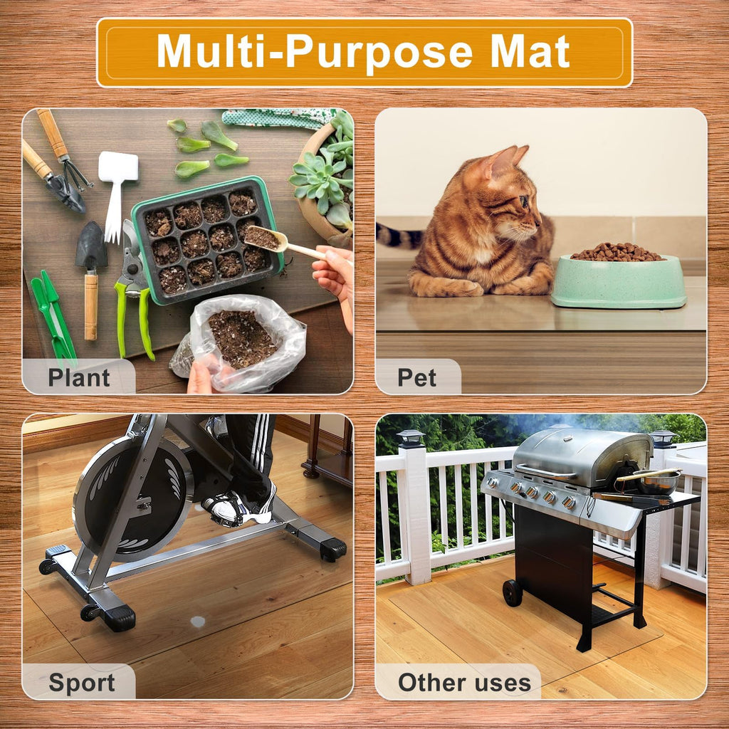 Heavy Duty Office Chair Mat for Carpet and Hardwood Floor Crystal Clear-0.12 Inches Thick Desk Chair Mat 35'' x 48'' Tempered PC Material Floor mats for Office Home