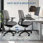 48"x60" Office Chair Mat for Hardwood Tile Floor, Under Desk Carpet Protector for Rolling Computer Chair Mat, Machine Washable Area Rug, Anti-Slip 1/5" Thick Low Pile Thin Vinyl Floor Mat, Blue