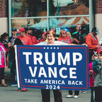 Probsin Trump Vance 2024 Flag 3x5 Ft Double Sided Trump Vance 2024 Take America Back MAGA Flag Party Supplies Yard Signs Hanging Poster for College Room Man Cave Welcome Photo Backdrop (Blue)