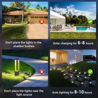Peasur Solar Lights Outdoor Waterproof, 12 Pack Solar Lights for Outside, Anti-Rust, Solar Garden Lights Landscape Lighting for Pathway Yard Lawn Walkway Driveway, Cool White