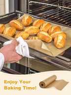 SMARTAKE Parchment Paper Roll for Baking, 13 in x 278 ft, 300 sq.ft, Non-Stick Baking Paper Sheets with Slide Cutter, Heavy Duty Extra Long, for Kitchen Baking Cooking Grilling Steaming, Unbleached