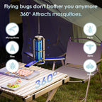 TIENBE 2 Pack Solar Bug Zapper, 4200V Mosquito Zapper, 3600mAh Rechargeable Bug Zapper, Cordless & Waterproof Electric Insect Zapper, Outdoor Fly Zapper with 3 Modes Light, for Patio, Backyard, Garden