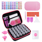 LYMUSUMI 30 Slots Diamond Art Storage Containers for Adults Portable Bead Storage Boxes for Diamond Painting Accessories and Tools（Rose Red）