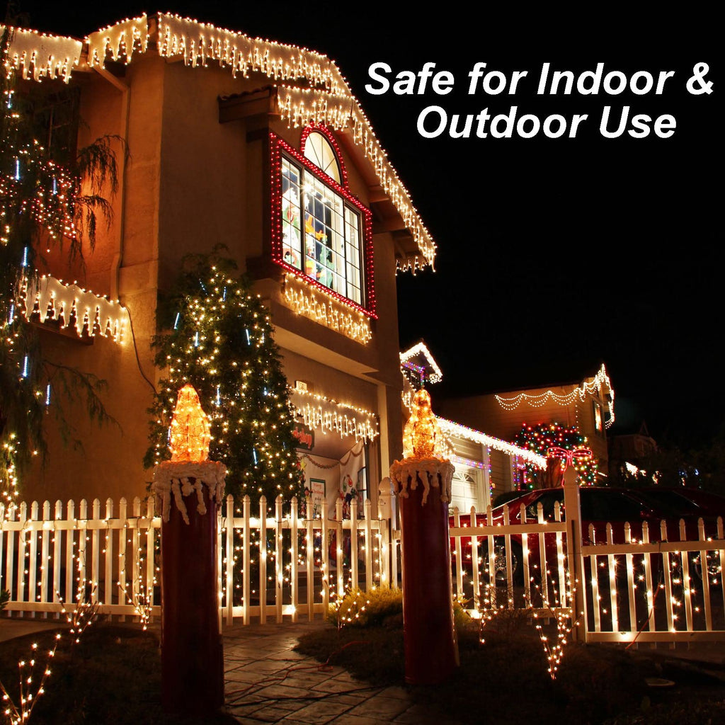 Joiedomi Clear Christmas Lights Outdoor,150 Count Christmas Tree Lights,38.7FT Warm White String Lights with Green Wire,Xmas Decorations for Indoor Party House Garden Yard Home