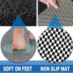 Shower Mats Non Slip for Elderly, 23.2x31.1’’Lager Loofah Non Slip Shower Mat, Loofah Bath Mats for Shower, Non Slip Bath/Shower Mat for Elderly-Black