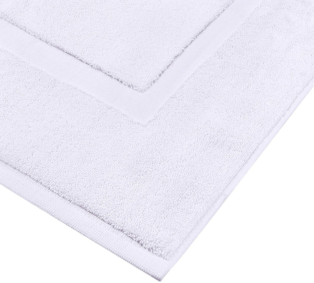 Utopia Towels Cotton Banded Rug Bath Mats, [Not a Bathroom Rug] 21x34 Inches, 100% Ring Spun Cotton - Highly Absorbent and Machine Washable Shower Bathroom Floor Towel, White, 2 Pack