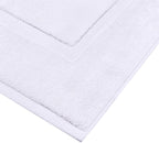 Utopia Towels Cotton Banded Rug Bath Mats, [Not a Bathroom Rug] 21x34 Inches, 100% Ring Spun Cotton - Highly Absorbent and Machine Washable Shower Bathroom Floor Towel, White, 2 Pack