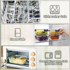 M MCIRCO 10-Pack,22 Oz Glass Meal Prep Containers,Glass Food Storage Containers with lids,Glass Lunch Containers,Microwave, Oven, Freezer and Dishwasher (Gray)