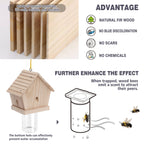 GRTRE 1 Pack Wood Carpenter Bee Trap for Outside - Best Bee Trap - Wood Boring Bee Trap- Nature Chalet Style Carpenter Bee Traps Outdoor Hanging - Insect Traps Removes Carpenter bee