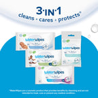 WaterWipes Sensitive+ Baby & Toddler Wipes, 3-In-1 Cleans, Cares, Protects, 99.9% Water, Textured Clean, Unscented & Hypoallergenic, 720 Count (12 Packs)