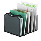 Mesh Desktop File Sorter Organizer, 5-Section Bookshelf for Desk Home Office, Black