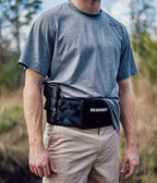 BRAVOBELT Belly Band Holster for Concealed Carry - Athletic Flex FIT for Running, Jogging, Hiking - Glock 17-43 Ruger S&W M&P 40 Shield | for Men & Women (Camo, XL - 45" - 55" Belly)