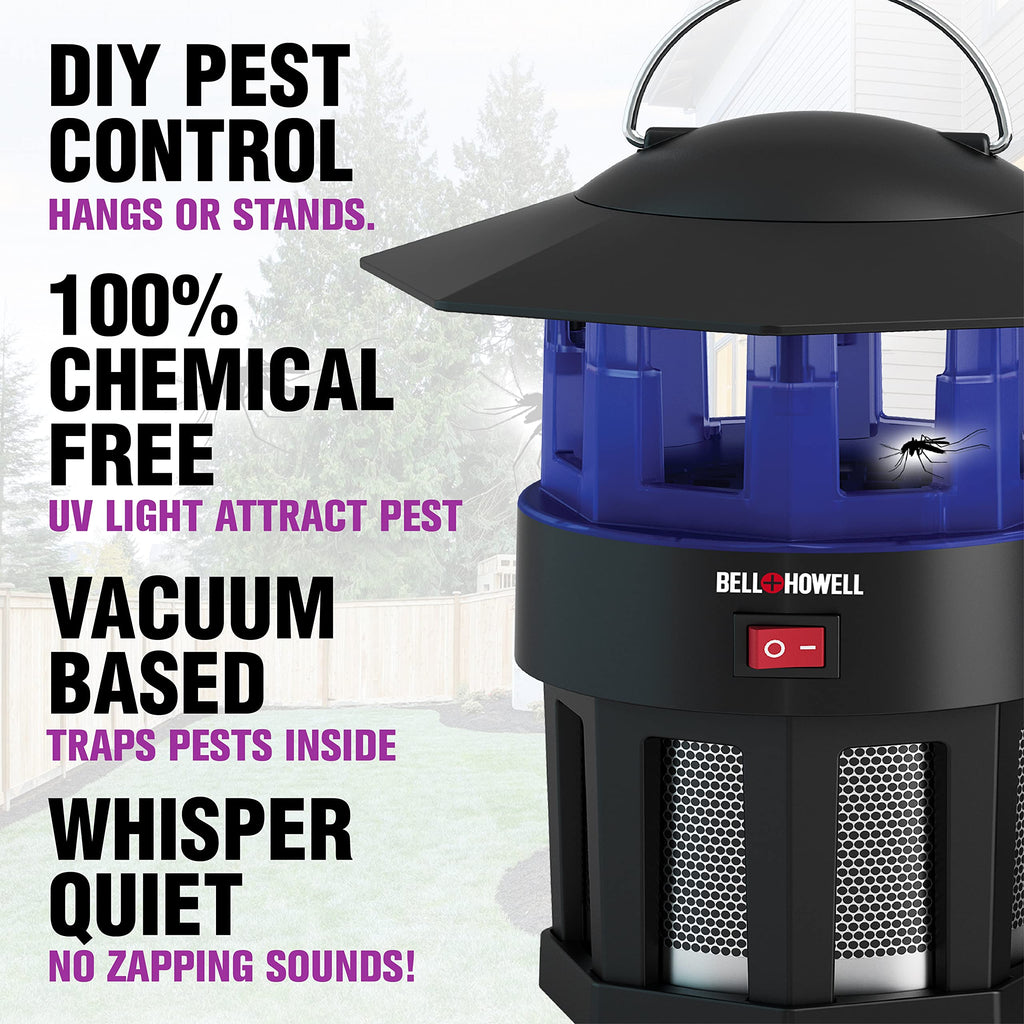 Bell+Howell Monster Trapper 1923 Vacuum-Based Trap for Bugs and Insects, No Zapping Noise, Whisper-Quiet, 100% Chemical-Free, Pest Killer As Seen On TV, 8.5" x 7.5"