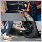 Hoolerry Oil Absorbent Pads Weight Dimpled Pad Garage Accessories Water Absorbent Mat Oil Spill Mat for Absorbing Protecting Home Garage Basement(15 x 19.7 Inch,Gray,200 Pcs)