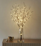 LITBLOOM Lighted Brown Willow Branches 32IN 100 LED with Timer Battery Operated, Tree Branch with Warm White Lights for Holiday Christmas Decoration Indoor Outdoor Use